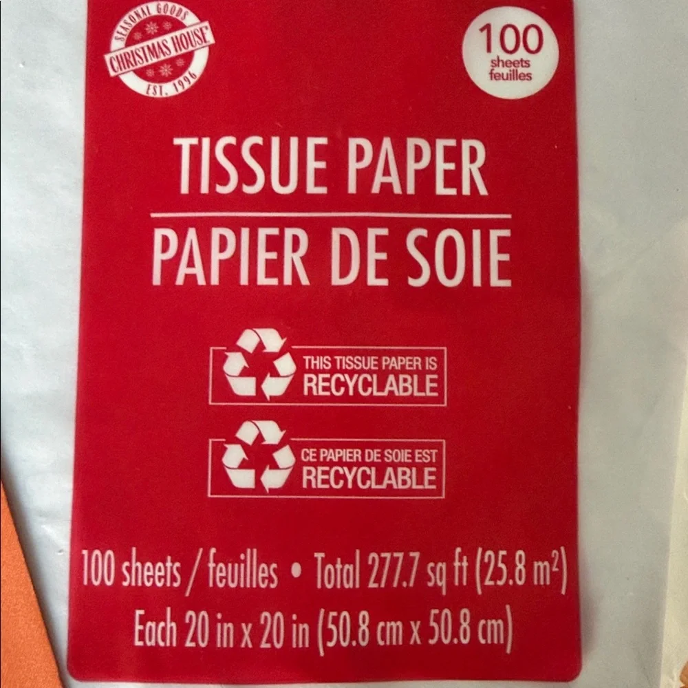 New 100 Sheets White Tissue Paper with Velvet Notebook, Stickers & 6 x Cards